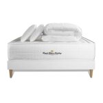 Pack matelas sommier kit 200x200 oreiller couette