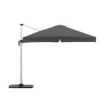 Pack parasol déporté carré 3m gris clair avec socles et housse Pack parasol déporté carré 3m gris clair avec socles et housse