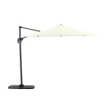 Pack parasol déporté rond 3m écru avec socles et housse Pack parasol déporté rond 3m écru avec socles et housse