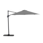 Pack parasol déporté rond 3m gris clair avec socles et housse Pack parasol déporté rond 3m gris clair avec socles et housse