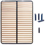 Pack sommier 2x20 lattes 140x200cm + pieds bleus + pied central