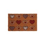 Paillasson coco intrieur extrieur 75 x 45 cm 12 coeurs