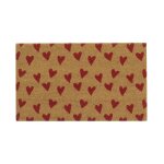 Paillasson coco intrieur extrieur 75 x 45 cm coeurs imprims rouges