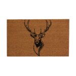 Paillasson coco intrieur extrieur 75 x 45 cm tte de cerf contours
