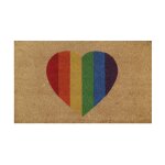 Paillasson en fibres de coco imprim c?ur rainbow 45x75