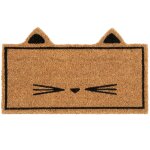 Paillasson en fibre de coco imprim chat noir 45x27