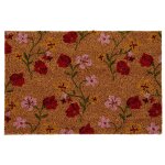 Paillasson en fibre de coco imprim floral multicolore 40x60