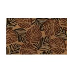 Paillasson en fibres de coco imprim jungle noir bordeaux 60x90