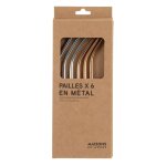 Pailles en acier argenté (x6) Pailles en acier argenté (x6)