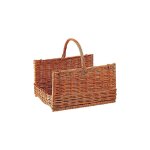 Panier à bûches en osier buff grand modèle Panier à bûches en osier buff grand modèle