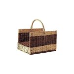 Panier  bches rectangulaire en osier brut et buff