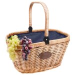 Panier chantilly bleu avec glacière et anse rabattable Panier chantilly bleu avec glacière et anse rabattable