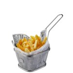 Panier  frites en acier inoxydable argent