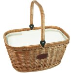 Panier isotherme en osier chantilly lin avec anse rabattable Panier isotherme en osier chantilly lin avec anse rabattable