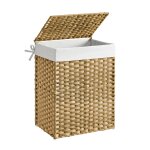 Panier à linge 90l rotin synthétique couleur boisée Panier à linge 90l rotin synthétique couleur boisée