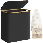 Panier  linge avec couvercle  3 compartiments 150l pliable noir