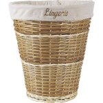 Panier  linge en clisse et osier blanc