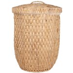 Panier à linge en jacinthe d'eau avec couvercle Panier à linge en jacinthe d'eau avec couvercle
