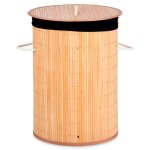 Panier � linge rond en bambou 37x37x50cm