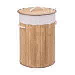 Panier  linge rond en bambou 48l naturel 35 x 35