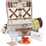 Panier pique - nique angers 4 personnes avec porte bouteille isotherme