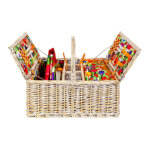 Panier de pique nique multicolore tissu 50 x 36 x 40 cm