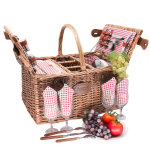 Panier pique - nique st - germain vichy rouge avec glacire 4 personnes