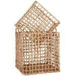 Panier de rangement en jacinthe d'eau et rotin Panier de rangement en jacinthe d'eau et rotin