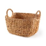 Panier de rangement en jacinthe d'eau tressée 46x27cm Panier de rangement en jacinthe d'eau tressée 46x27cm