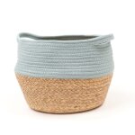 Panier rond tressé coton uni 27x23 cm Panier rond tressé coton uni 27x23 cm