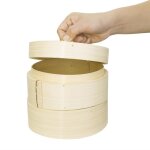Panier vapeur en bambou 203 mm avec 1 couvercle lot de 2 vogue