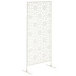 Panneau dcoratif extrieur motif toiles acier thermolaqu blanc