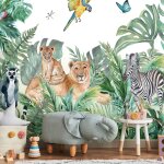 Papier peint animaux de la savane 250x240cm
