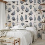 Papier peint fort en toile de jouy 208x270 cm