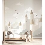 Papier peint panoramique château féerique gris / beige 4m x 2, 48m Papier peint panoramique château féerique gris / beige 4m x 2, 48m