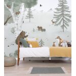 Papier peint panoramique fort, bleu, 4m x 3m