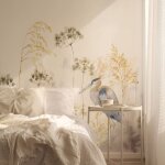 Papier peint panoramique h�ron bleu solaire 225x250cm - made in france