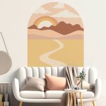 Papier peint soleil levant californien avec dsert et nuages 75x60cm