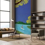 Papier peint stand up paddle en mangrove 156x270 cm Papier peint stand up paddle en mangrove 156x270 cm