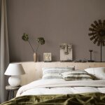 Papier peint toile de lin argile taupe ros� 1000x53cm