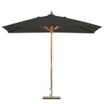 Parasol en bois carr� 3x3 noir