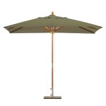 Parasol en bois carr� 3x3 taupe