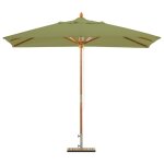 Parasol en bois carr 3x3 vert