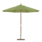 Parasol en bois rond diamtre 3m vert - habana
