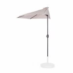 Parasol demi - lune en aluminium et polyester beige