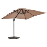 Parasol dport 2x3 m et 4 dalles lestes aluminium taupe