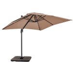 Parasol dport 2x3 m et 4 dalles  remplir aluminium taupe