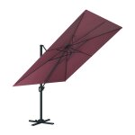 Parasol dport 3x3m en aluminium bordeaux