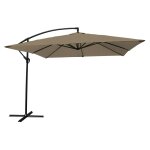 Parasol déporté carré 2, 7x2, 7m en acier et toile taupe Parasol déporté carré 2, 7x2, 7m en acier et toile taupe