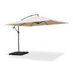Parasol dport carr 3x3m beige mat excentr
